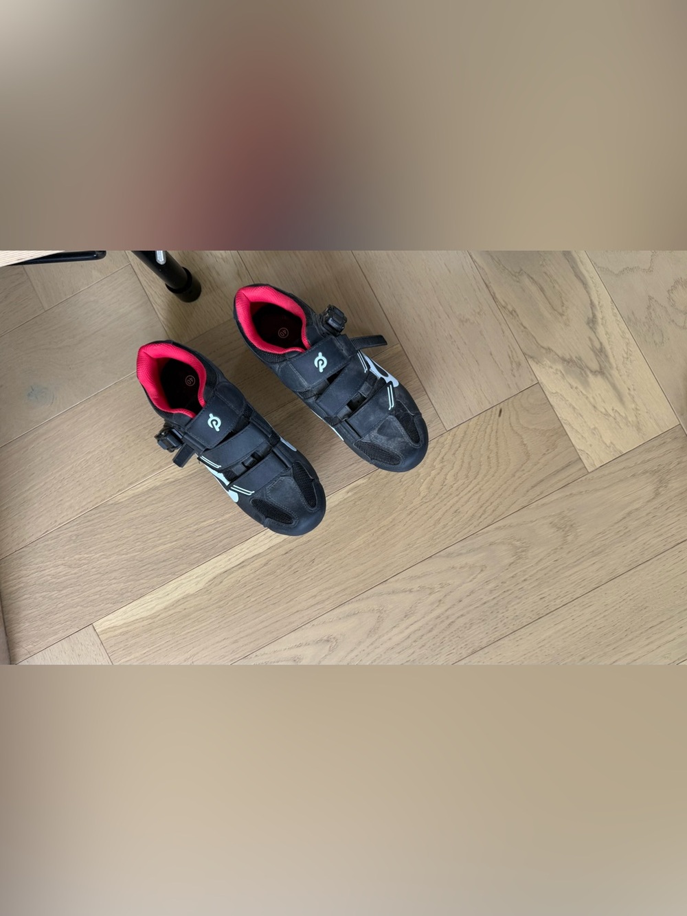 Peloton Women's Black Cycling Shoes with red Lining size 40